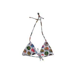 1XBlue Pokemon Bikini Top in White